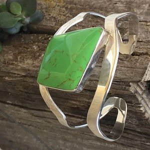 Rare TAXCO Gaspeite & Sterling Silver Cuff